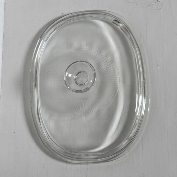 Pyrex F12C Replacement Lid Clear Oval "Ribbed" Casserole Corning Ware - Picture 4 of 6